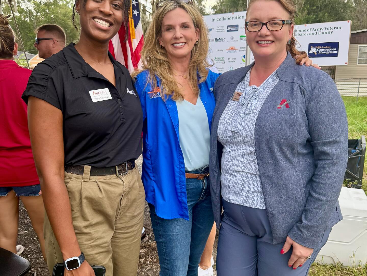 3 women smiling
